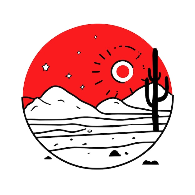 Vector woestijn cactus met de hand getekend plat stijlvol mascotte cartoon personage tekening sticker icoon concept geïsoleerd