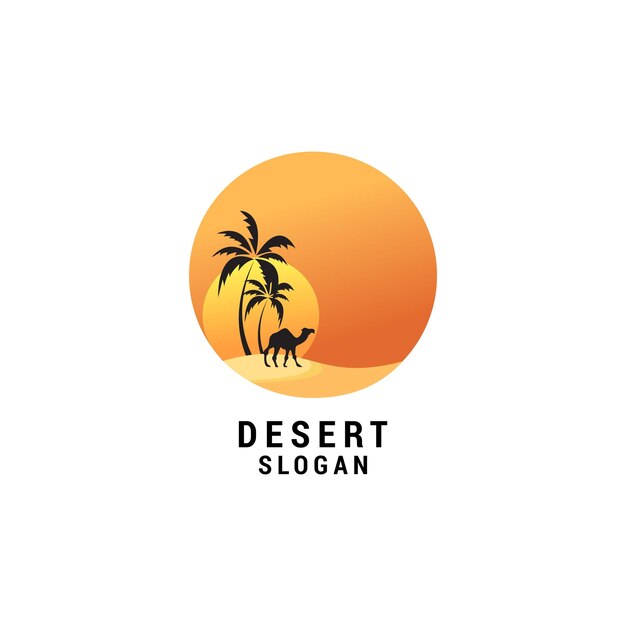 Woestijn logo pictogram ontwerpsjabloon Elegante luxe premium vector
