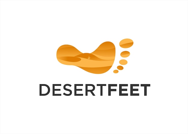 woestijn voet logo ontwerp vectorillustratie