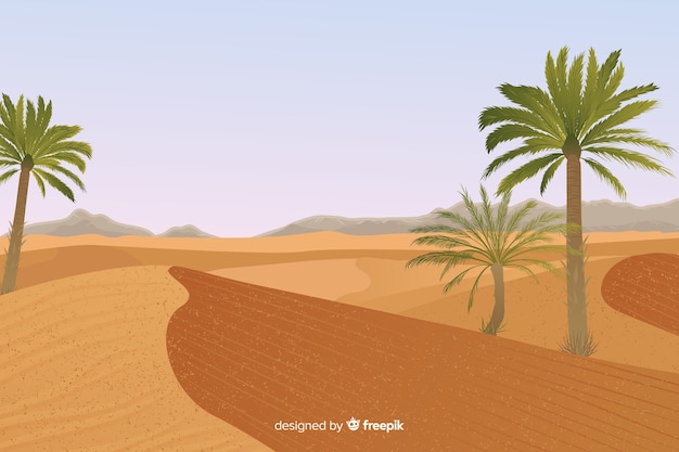 Woestijnlandschap met palmboom