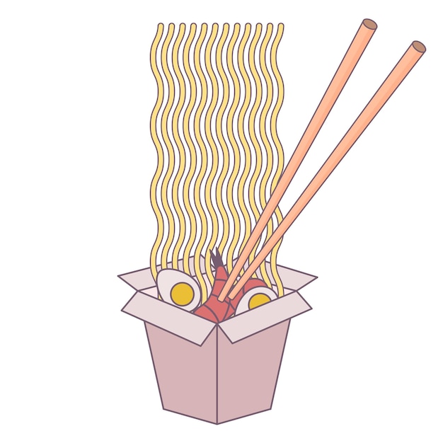 Wok box with noodle