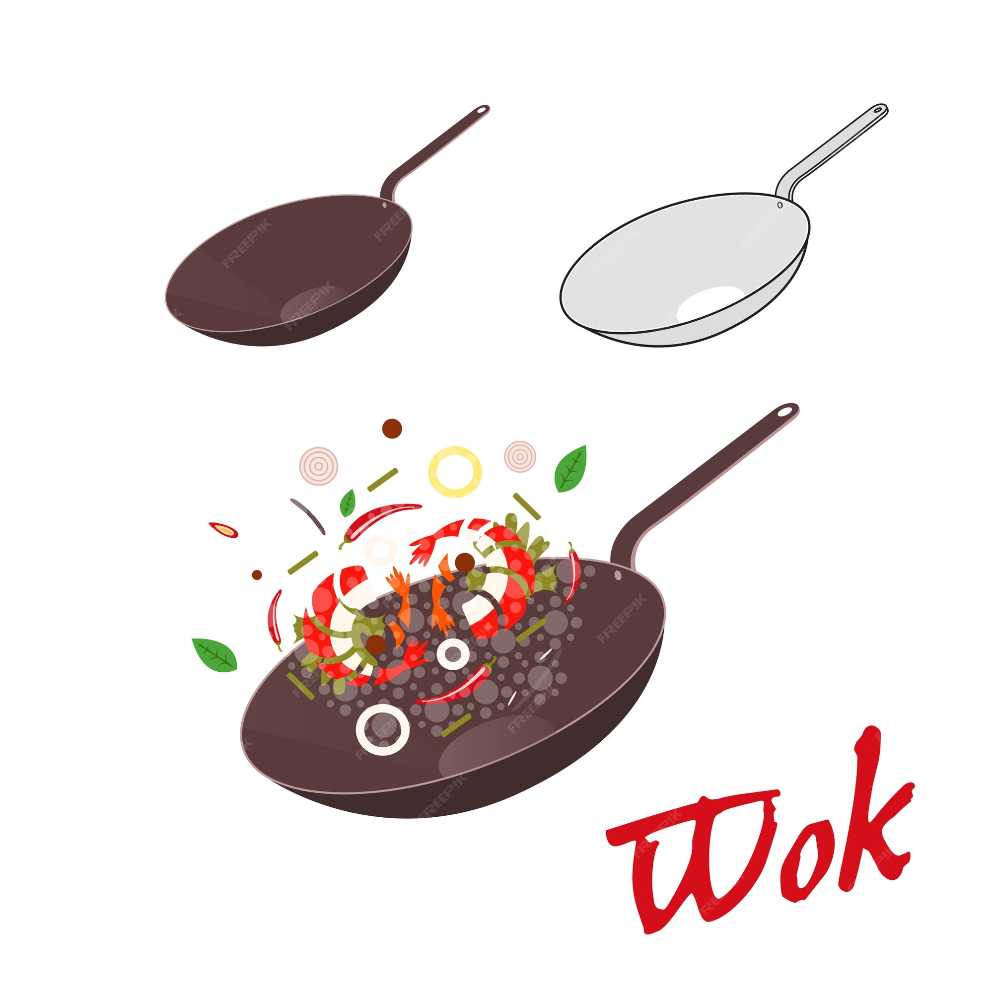 Wok иллюстрация