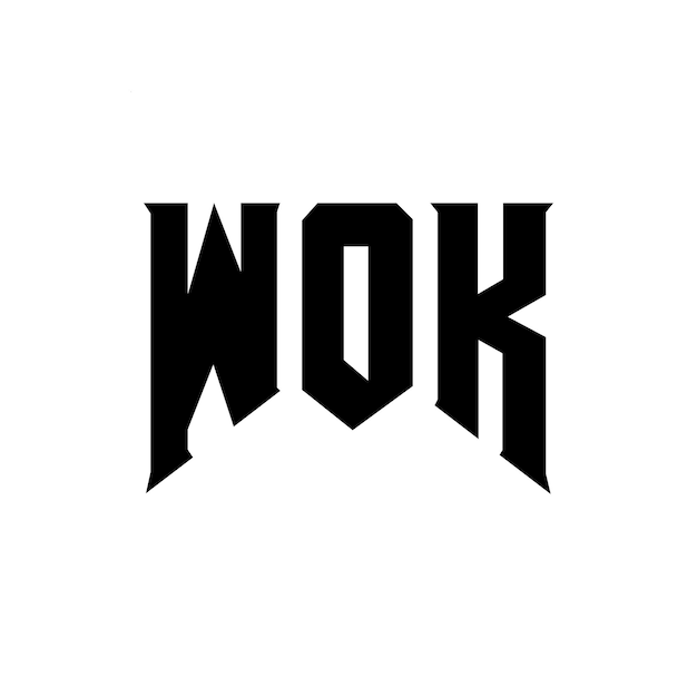 WOK letter logo ontwerp voor technologiebedrijf WOK logo ontwerp zwarte en witte kleurencombinatie WOK logo WOK vector WOK ontwerp WOK icoon WOK alfabet WOK typografie logo ontwerp