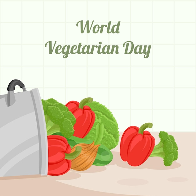 Vector wold vegetarian concept