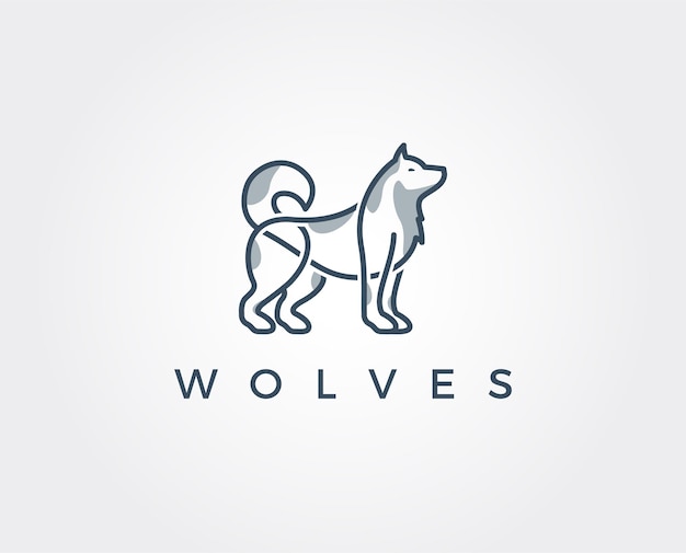 Wolf abstract sjabloon logo ontwerp