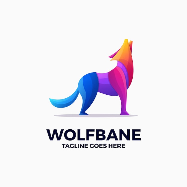 Wolf Bane Gradient kleurrijk logo
