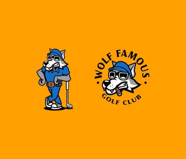 Wolf beroemd golfclublogo