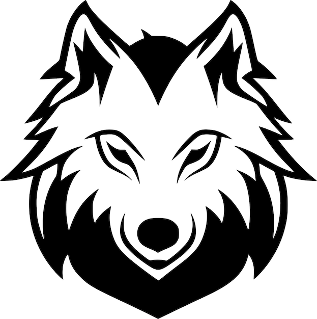 Vector wolf black and white isolated icon vector illustration