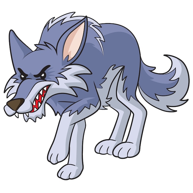 Vector wolf cartoon