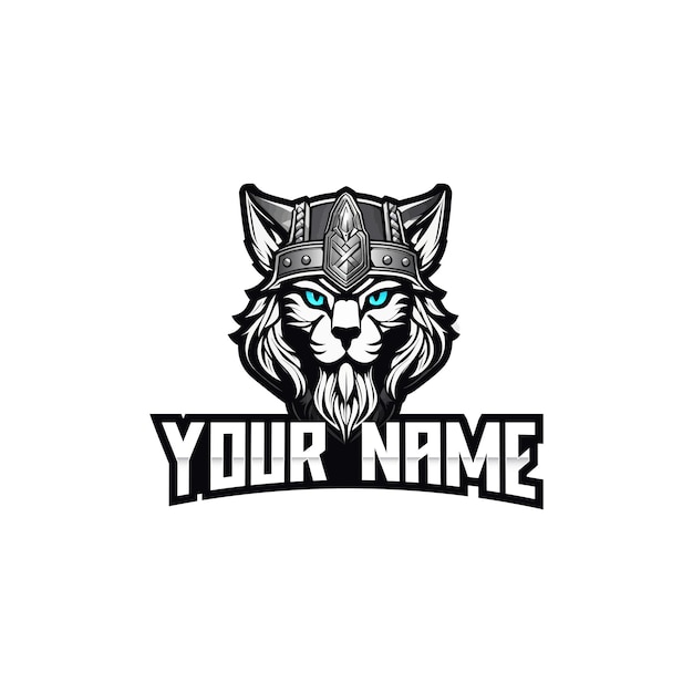 a wolf or cat or dog head logo