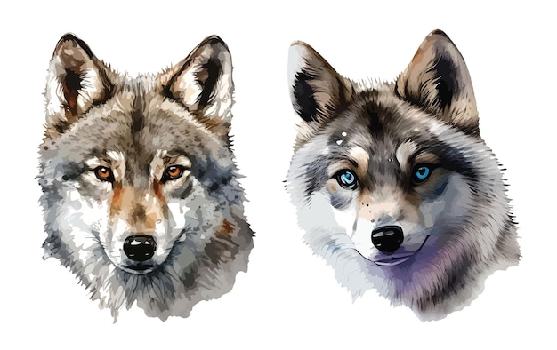 Wolf clipart isolated vector illustration