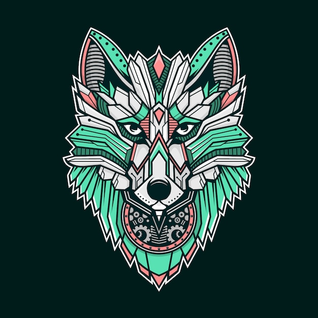 Wolf colorful illustration