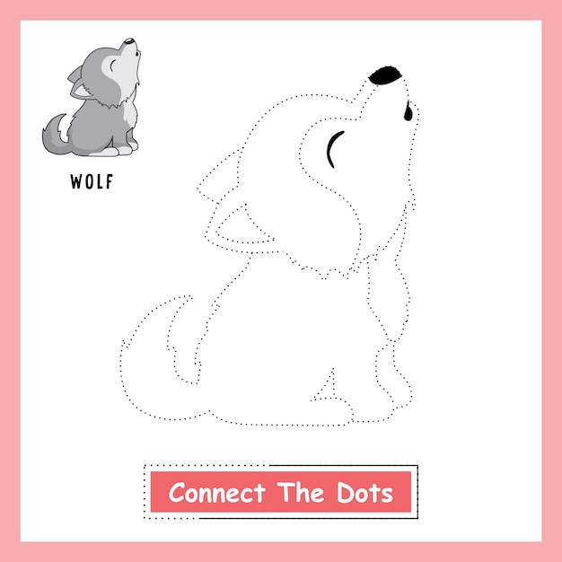 Wolf Connect The Dots Werkblad Wilde hond
