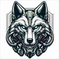 Vector wolf cyborg vector art