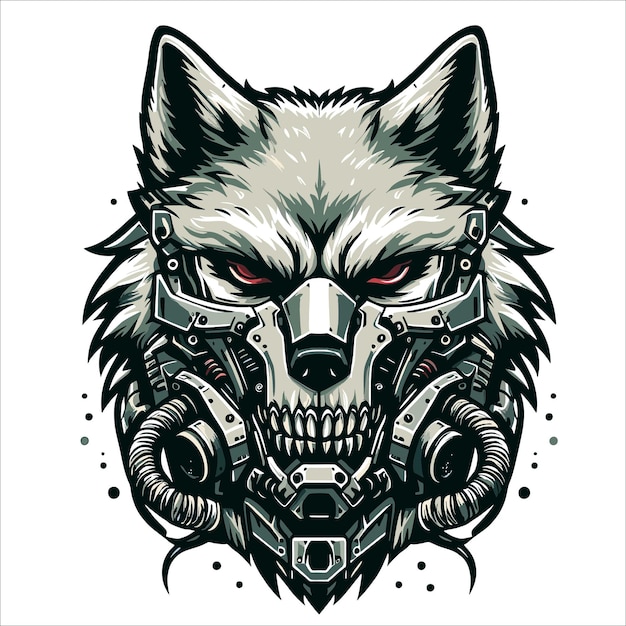 WOLF CYBORG Vector Kunst