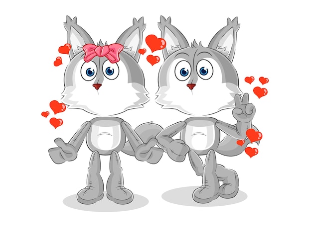 Wolf dating stripfiguur mascotte vector