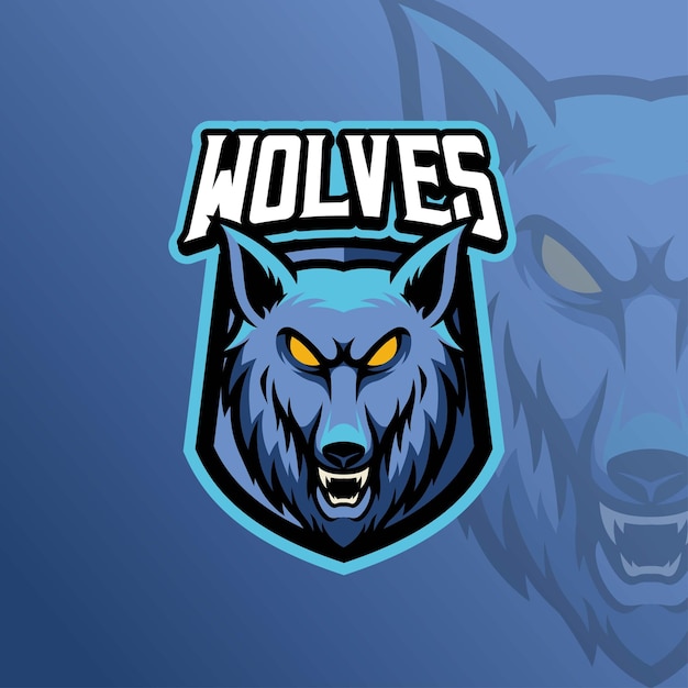 Wolf dier mascotte logo premium sjabloon