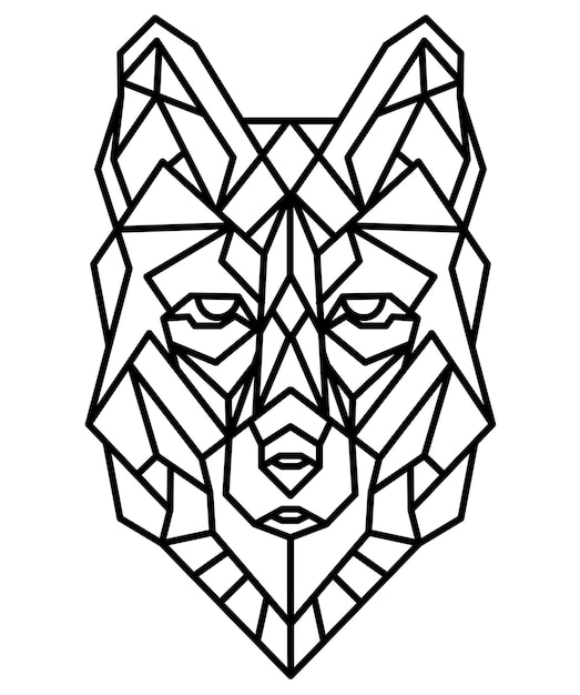 wolf, dog, fox line vector