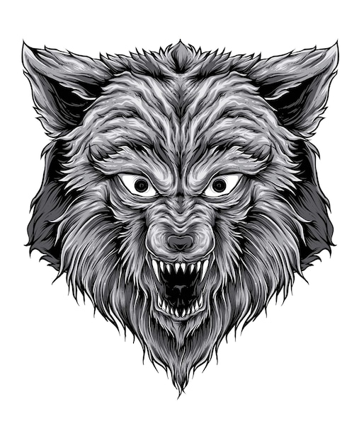 Vector wolf drawing vector