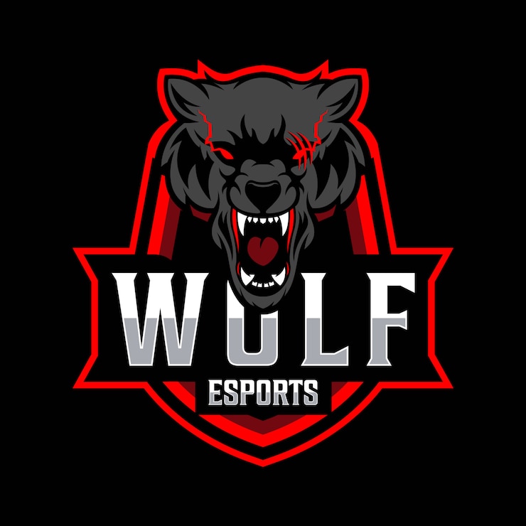 Vector wolf esport logo sjabloon