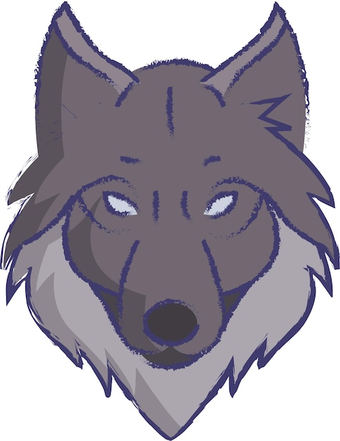Vector wolf face hand drawn vector illustration