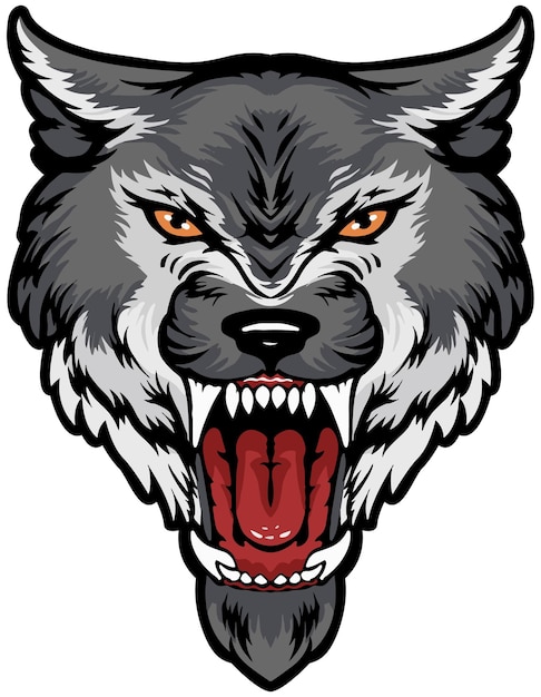 Wolf Face Illustration Wild Face Vector