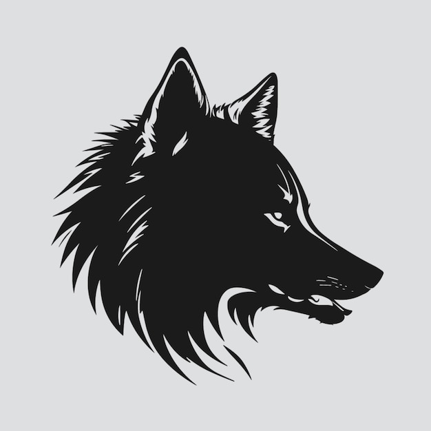 Premium Vector | Wolf face silhouette cartoon vector style