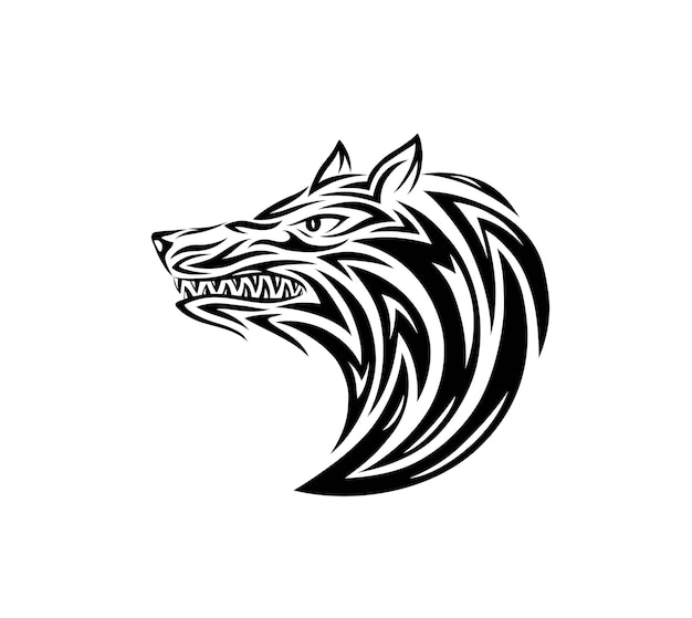 ベクトル オオカミの顔のトライバル タトゥー アートのベクター デザイン