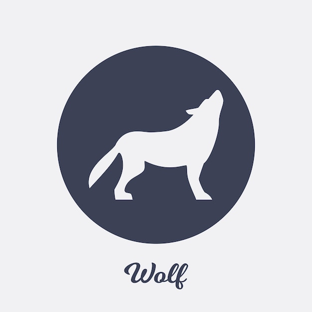 Vector wolf flat icon design, logo symbol element