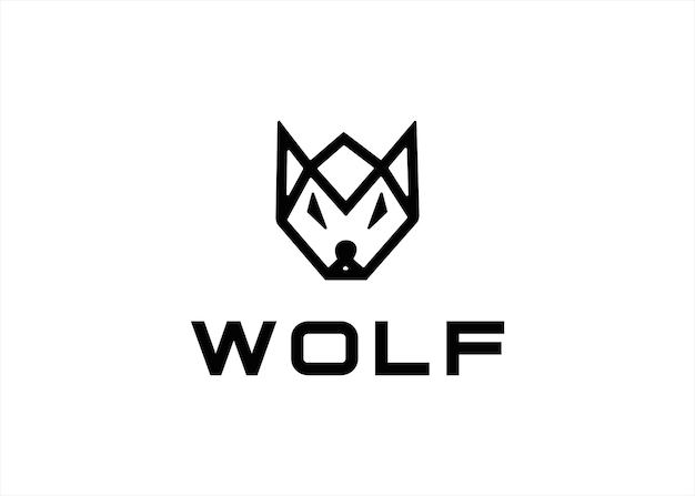 Vector wolf fox mountain camping ground logo design
