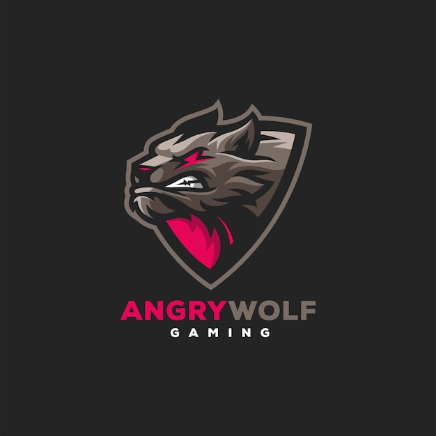 Wolf gaming sport logo ontwerp