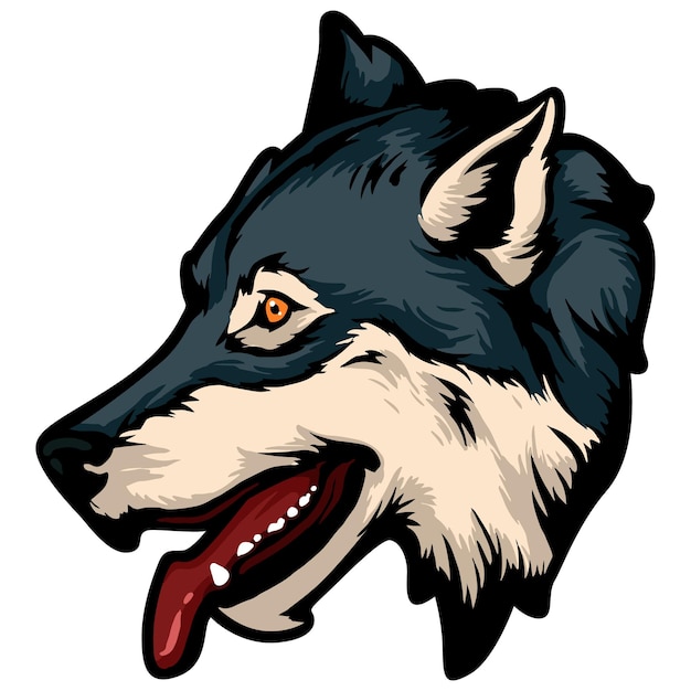 Wolf Gezicht Illustratie Wild Gezicht Vector