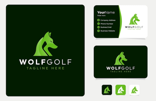 Wolf golf logo ontwerp Vector afbeelding