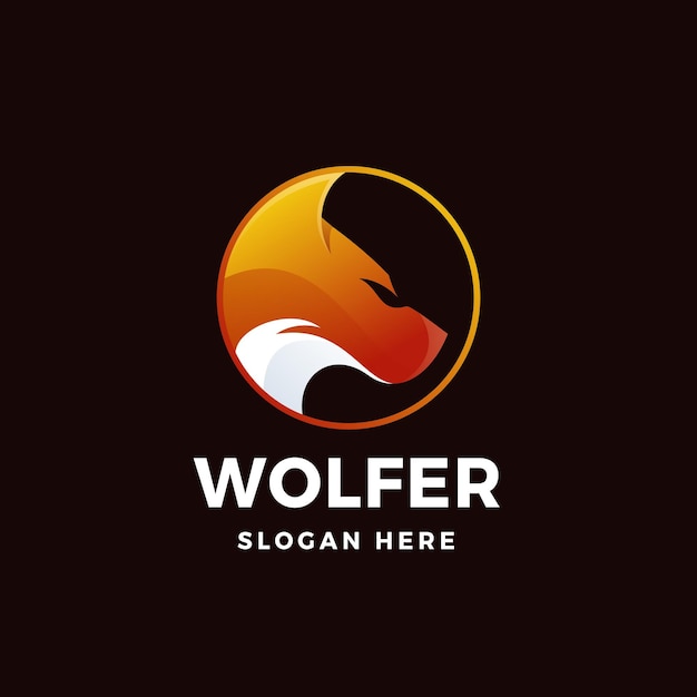 Wolf Gradient Logo Vector Icon Illustration