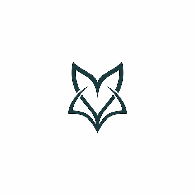 wolf head abstract line logo design