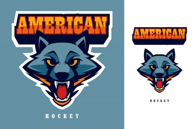 Wolf head american hockey esports logo