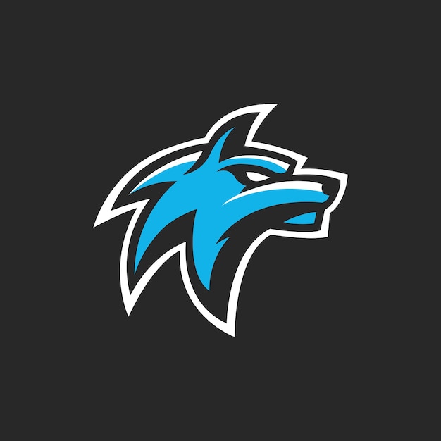 Vector wolf head esport gaming logo vector