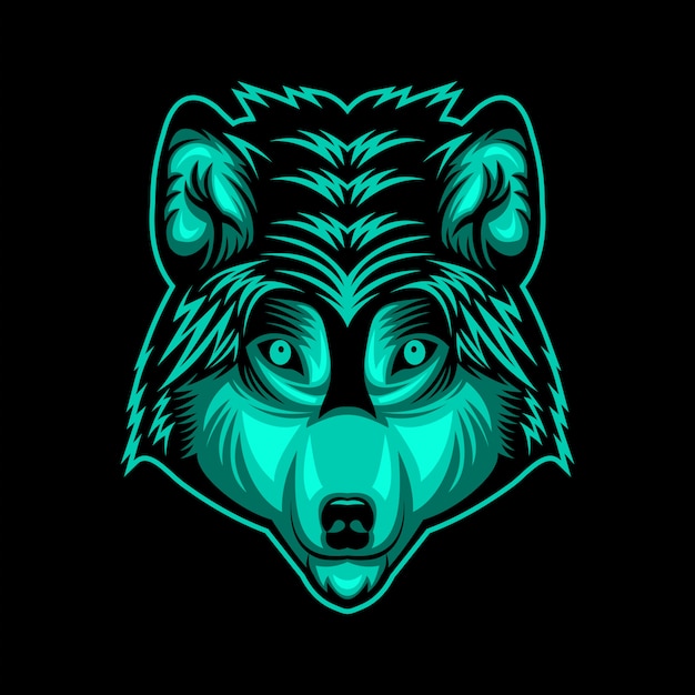 Иллюстрация векторного дизайна головы волка