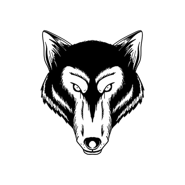 Wolf head graphic illustration