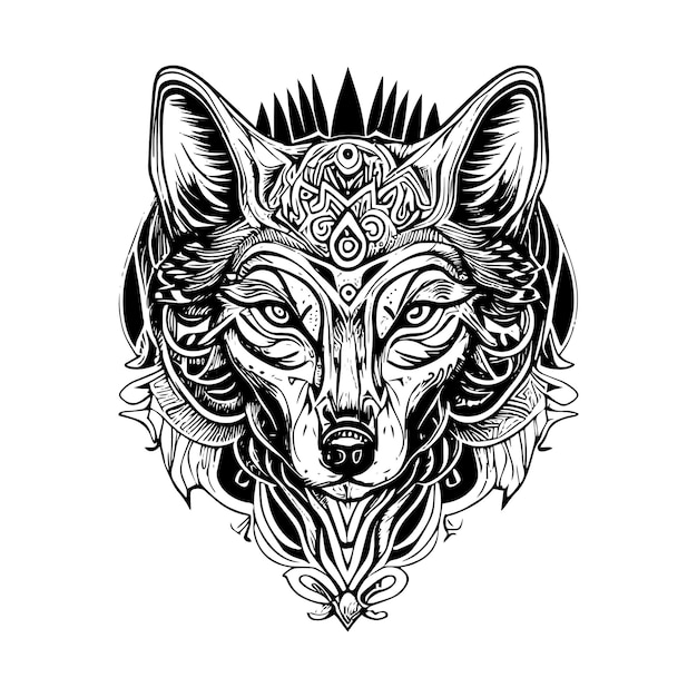 Vector wolf head illustration exudes strength power and a wild spirit