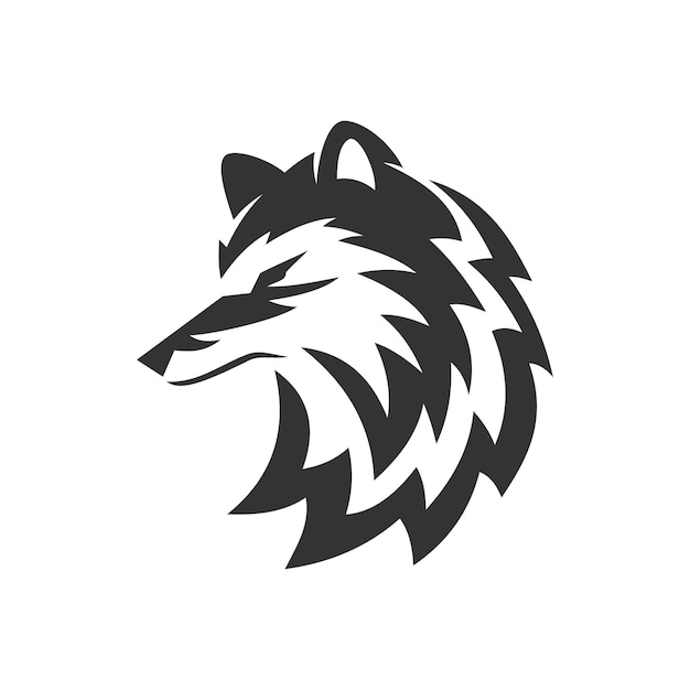 Wolf head illustration icon brand isolated