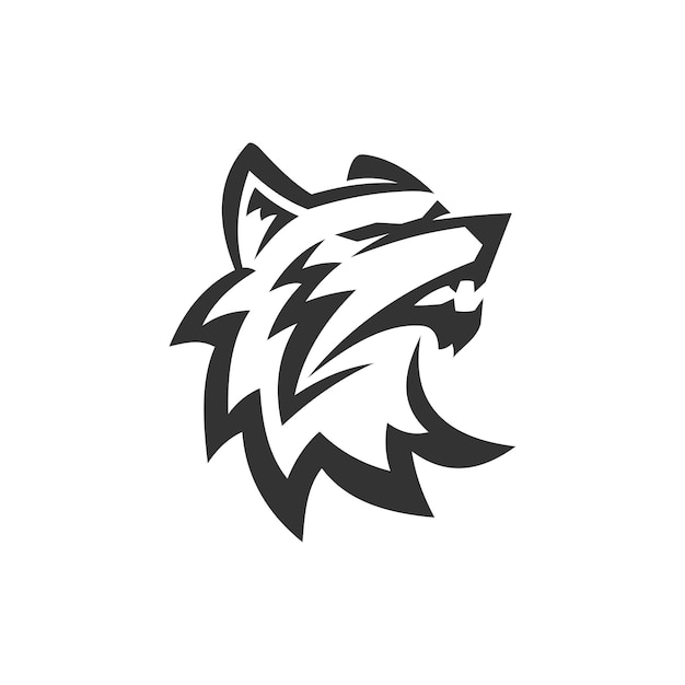 Wolf head Illustration Icon Brand Isolated