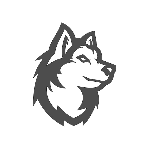 Wolf head illustration Logo Design Wolf mascot vector art Frontal symmetric image of wolf looking dangerous