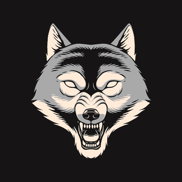 Vettore illustrazione di testa di lupo