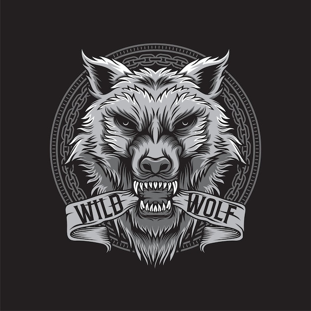 wolf head illustration