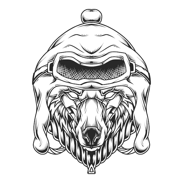 Wolf head line art illustratie