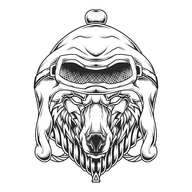 Wolf Head Line Art Illustratie