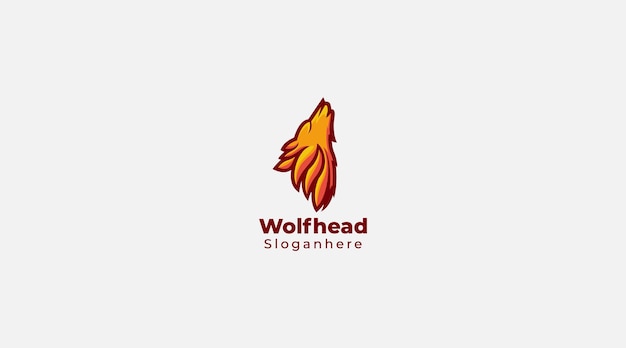 Wolf head logo design template vector icon