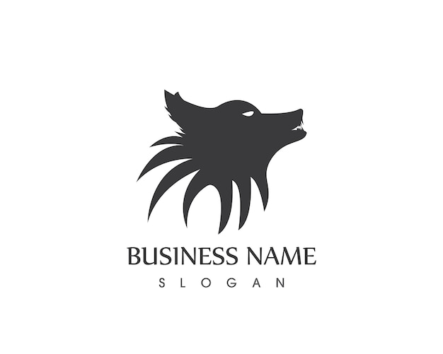 Wolf head logo design template