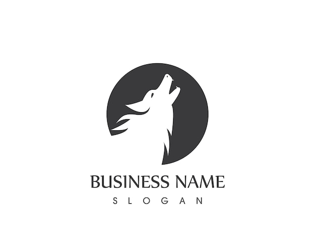 Wolf head logo design template